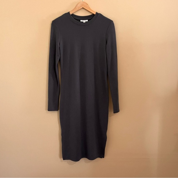 Prologue Women's Long Sleeve Gray Form Fitting Dress With Side Slit Size S - Picture 6 of 11